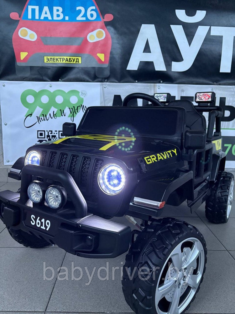 Детский электромобиль Baby Driver T222 4WD (черный) Jeep Усиленный аккумулятор 12V/10Аh Полноприводный