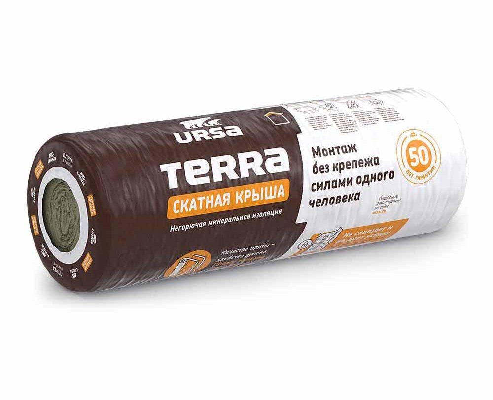 Минераловатный утеплитель URSA TERRA 35 QN Скатная крыша 100мм в уп. (0,702м3)
