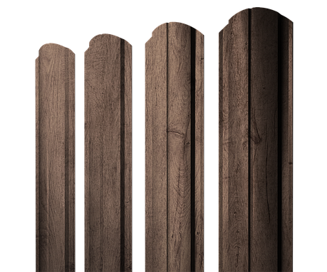 Штакетник Полукруглый Slim фигурный 0,45 Print Premium Almond Wood, фото 2