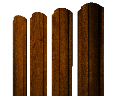 Штакетник Полукруглый Slim фигурный 0,45 Print Premium Golden Wood