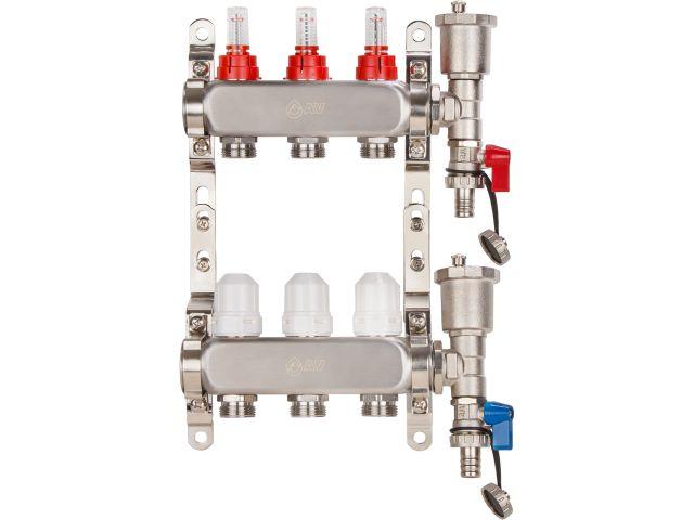 Коллекторная группа AVE136, 3 вых., AV Engineering (Для теплого пола и водоснабжения)