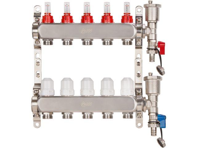 Коллекторная группа AVE136, 5 вых., AV Engineering (Для теплого пола и водоснабжения)
