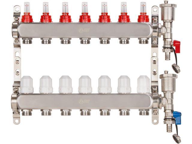 Коллекторная группа AVE136, 7 вых., AV Engineering (Для теплого пола и водоснабжения)