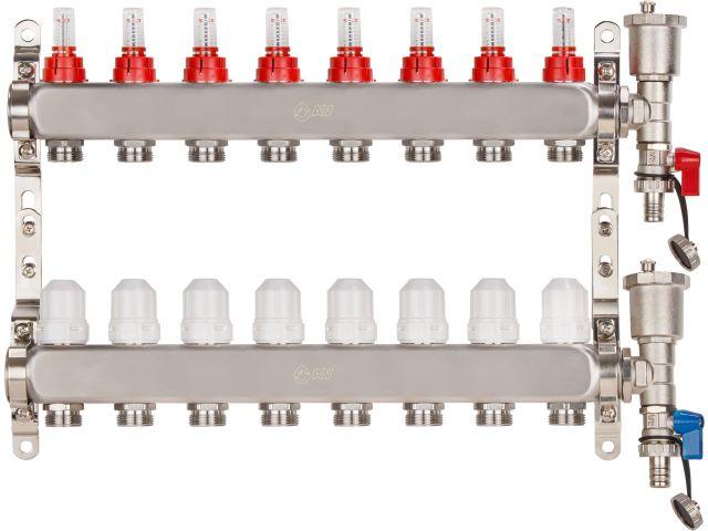 Коллекторная группа AVE136, 8 вых., AV Engineering (Для теплого пола и водоснабжения)
