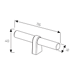 Ручка мебельная CEBI A4241 016 мм SMOOTH (гладкая) цвет PC27 антрацит, фото 2