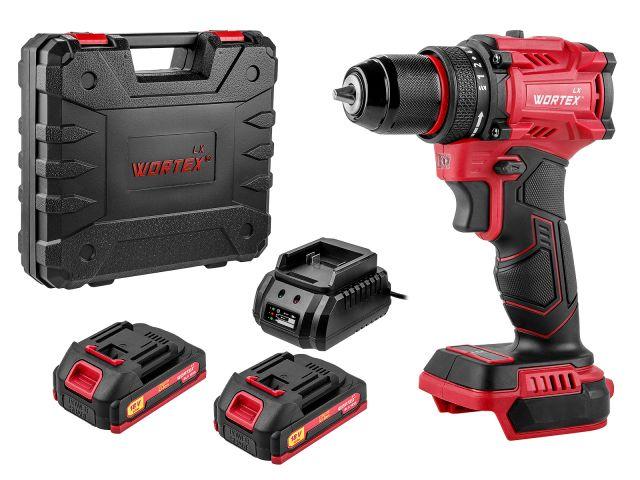 Аккумуляторный АКБ Шуруповерт Дрель WORTEX LX BD 1815-1 Li ALL1 XLT LXT 18В, 45 Нм, 2*1.5 Ач, патрон 10 мм,