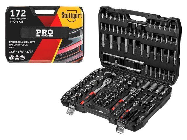 Набор головок и бит 172пр. 1/4",3/8",1/2" PRO STARTUL (СТАРТУЛ) STUTTGART (PRO-172S)