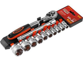 Набор головок 3/8" 10-24мм 12предм. PRO STARTUL (PRO-41438) (пластиковый подвес, 6 граней)