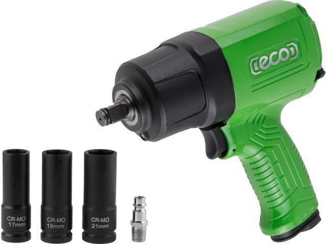 Пневмогайковерт ударный пневматический гайковерт 1/2" ECO (ЭКО) AIW-1300S (1100 Нм, Ударный мех-м: twin