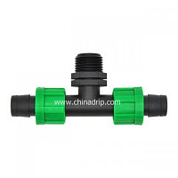 Тройник для капельной ленты / НР 1/2", CHINADRIP TT021712