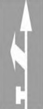 Трафарет для дорожной разметки по СТБ 1231-2012 "1.18.8 Направление движения по полосам - запрет,прямо/налево"