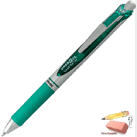 Ручка-роллер автоматическая Pentel Energel BL77, 0,7 мм., пласт., серебристый/зеленый, зеленая,  арт.BL77-DO