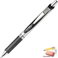 Ручка-роллер автоматическая Pentel Energel BL77, 0,7 мм., пласт., серебристый/черный, черная, арт.BL77-AO