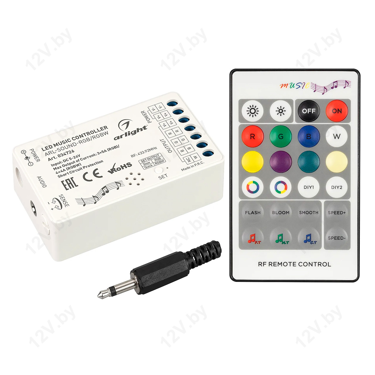 Аудиоконтроллер ARL-SOUND-RGB/RGBW (12-24V, 4x4A, RF ПДУ 24кн) [L]