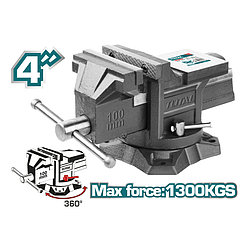 Тиски слесарные поворотные 4  100 мм, с наковальней TOTAL THT6146