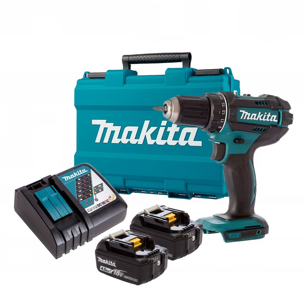 Дрель-шуруповерт Makita DDF482RME (62 Нм, 2 АКБ 4 А/ч, кейс)