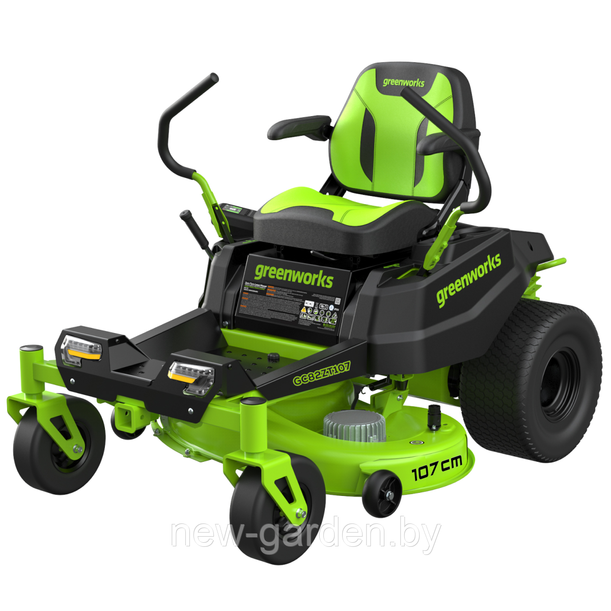 Райдер садовый Greenworks GC82ZT107 82V (107 см) Zero Turn CrossoverT аккум. с нулевым радиусом разворота