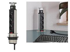 Удлинитель-башня 2м Tower-Power (3 роз, H05VV-F 3G1.5) Brennenstuhl (встраиваемый в столешницу, вертикальный