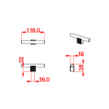 Ручка мебельная CEBI A4240 016 мм DIAMOND (алмаз) цвет MP11 глянцевое золото, фото 2