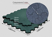 Плитка (маты) резиновая PAVINETTI 1080х1080 мм, с замком S-ПАЗЛ, толщиной 20