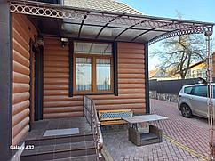 Навес металлический на столбах, защит поликарбонатом  №27