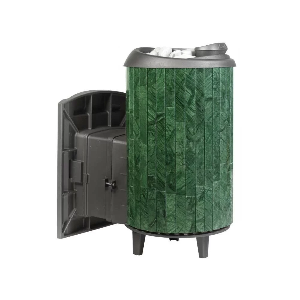 Чугунная банная печь Атмосфера L в ламелях "Верде Гватемала"