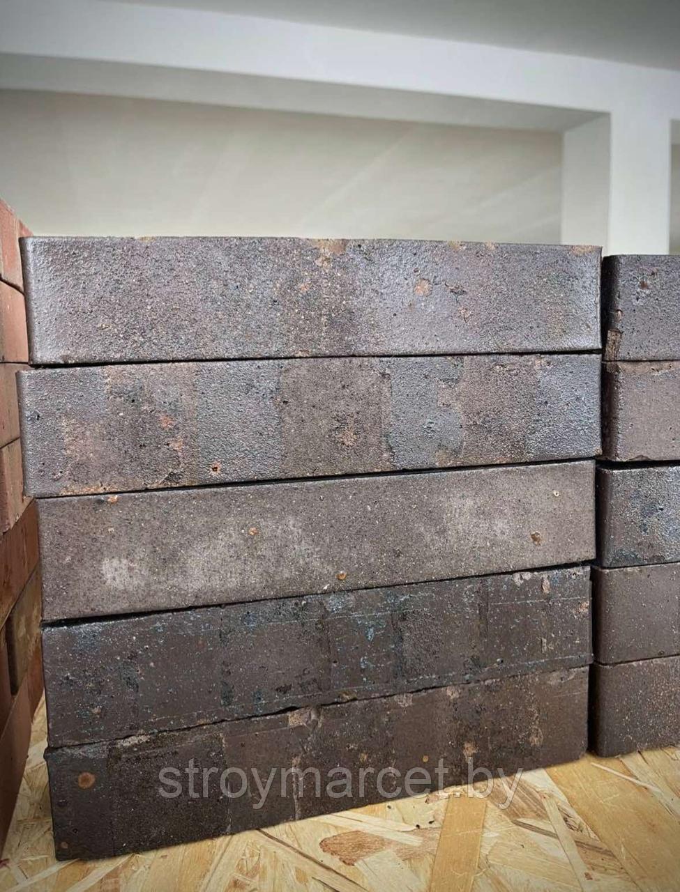 Кирпич клинкерный ригельный Laterem Antique 700 (70) - тёмно-коричневый металлик