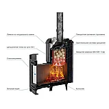 Чугунная банная печь Атмосфера L в ламелях "Пироксенит", фото 3