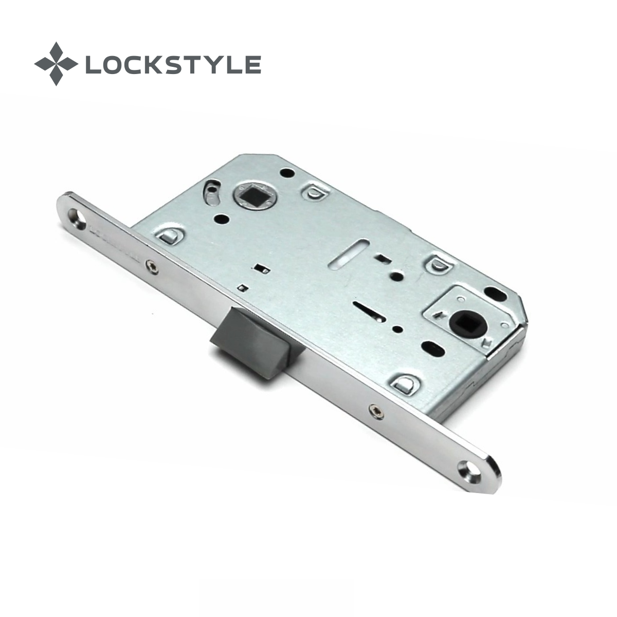 Механизм дверной врезной LOCKSTYLE 410B PVC комплект с ответной планкой CP (хром)