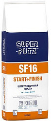 Шпатлевка SUPER-PUTZ SF 16 START+FINISH шпатлевочная гладь, 2 кг