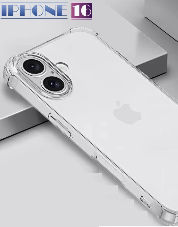 Чехол-накладка для Apple Iphone 16 (силикон) прозрачный с защитой камеры