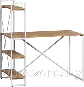 Стол LoftyHome Мальборк Практик-Л 1627828 (дуб золотой с белым основанием)