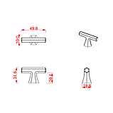 Ручка мебельная CEBI A4108 001 PC35 (матовое золото ) серия THOR, фото 2