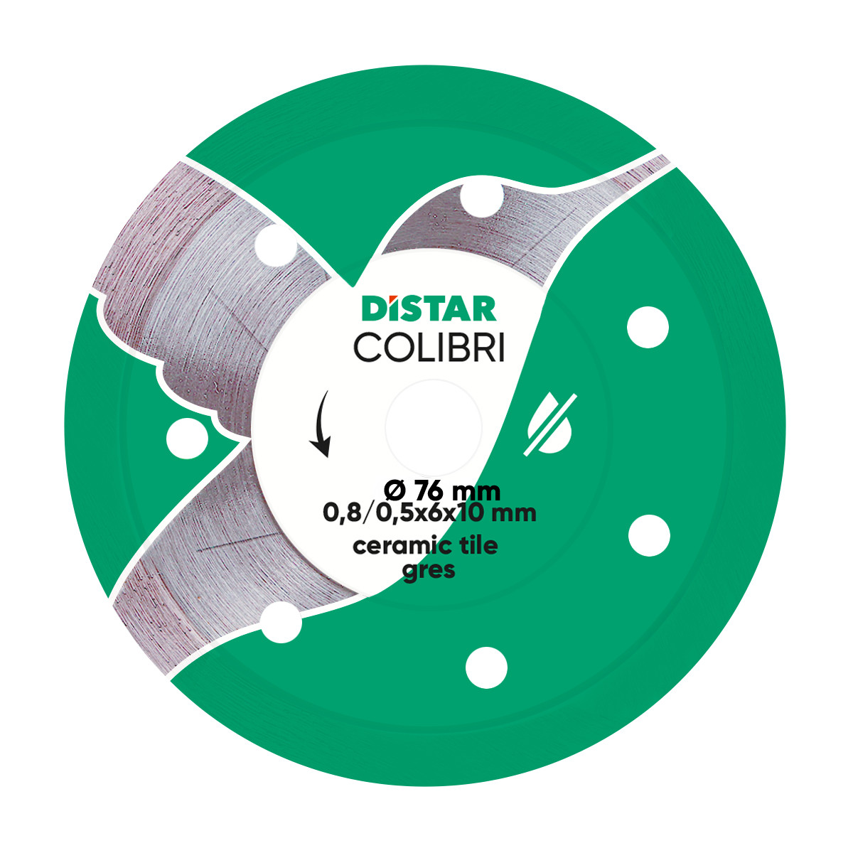 DISTAR COLIBRI алмазный диск для керамики, 76мм
