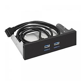 Планка USB на переднюю панель ExeGate U5H-615, 5,25", 2*USB3.0, черная, металл, подсоед. к MB (EX289289RUS)