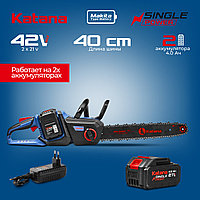 Пила цепная аккумуляторная KATANA DT2104-PRO(Бесщет, 42V, 2x4Ah, 40см, 0,375", 1,3мм, 56зв.,бесключ)