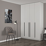 Шкаф для одежды 67.09 "Брандо" (4-х дв.) (h2480) (белый / ДВПО: белый / фасад: ЛДСП белый) Олмеко, фото 7