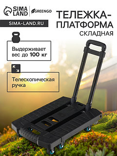 Тележка складная с раздвижной платформой, для перевозки грузов, нагрузка до 100 кг, телескопическая ручка,