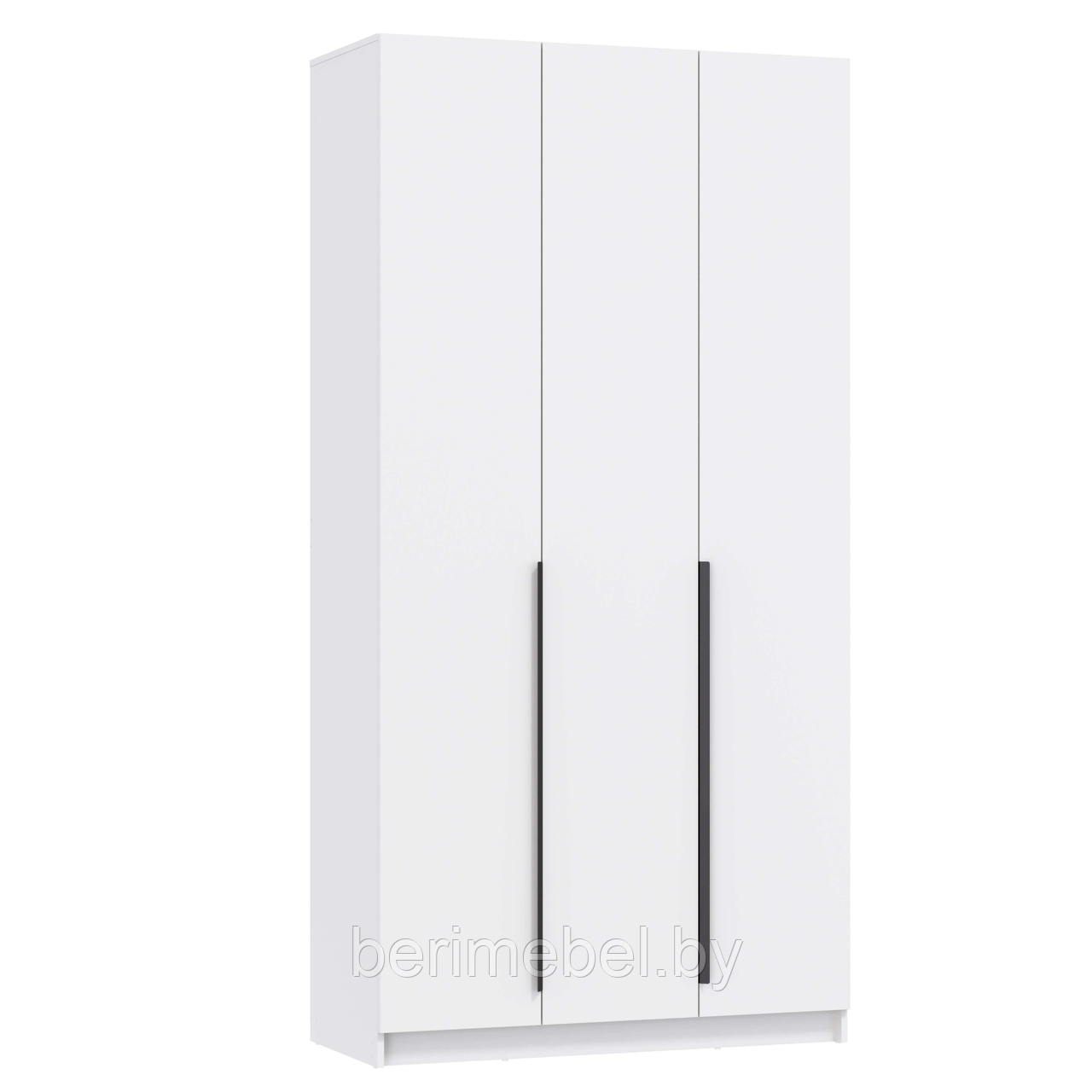 Шкаф для одежды 67.12 Брандо (3-х дв.) (h2380) белый/ДВПО белый/фасад ЛДСП белый Олмеко