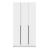 Шкаф для одежды 67.12 Брандо (3-х дв.) (h2380) белый/ДВПО белый/фасад ЛДСП белый Олмеко, фото 2