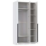 Шкаф для одежды 67.12 Брандо (3-х дв.) (h2380) белый/ДВПО белый/фасад ЛДСП белый Олмеко, фото 3