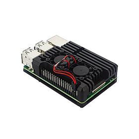 Корпус ACD RA458 Black Metal Aluminum Case with double Fans for Raspberry Pi 3B/3B+ (RASP2244)