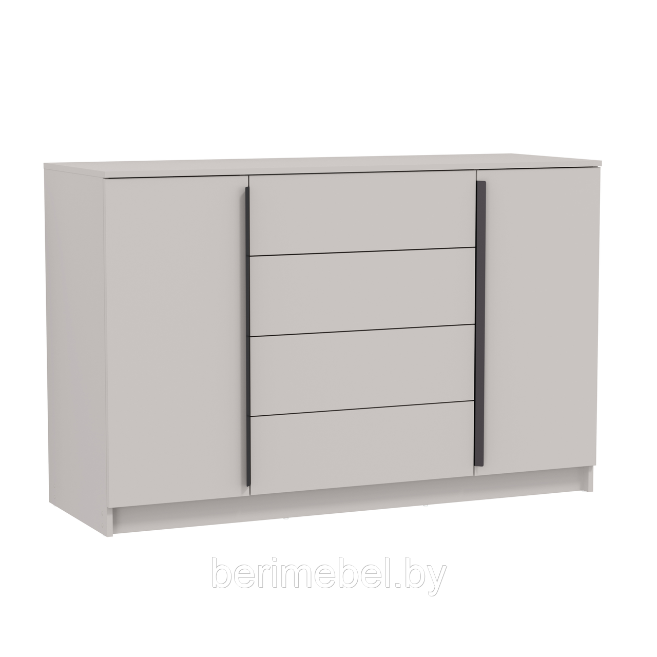Комод 67.11 Брандо кашемир/ДВПО белый/фасады ЛДСП кашемир Олмеко