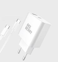 AKSBERRY (6900253240015) T43 20W PD + QC3.0 + кабель Type C , белый