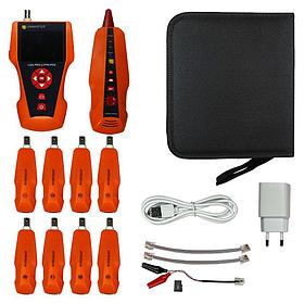 Тестер кабельный Lanmaster LAN-PRO-L/TPK-POE-8R оранжевый/черный
