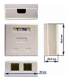 Розетка Lanmaster (TWT-SM2-4512-WH) настен.RJ45+RJ12 1 кат.5E UTP бел. (упак.:1шт)