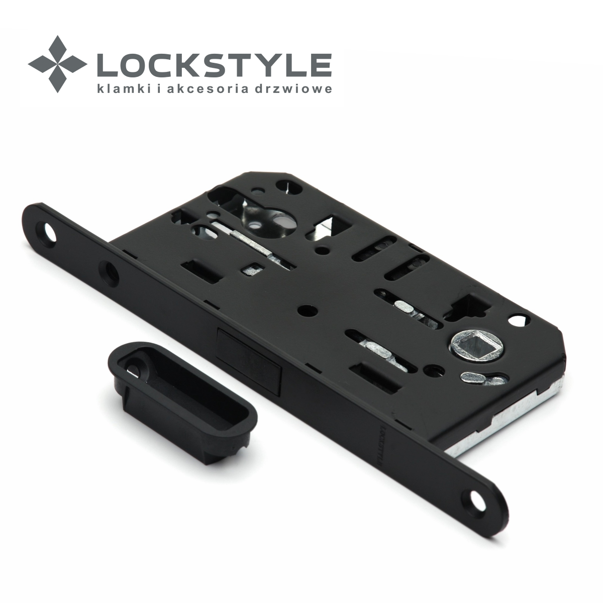 Механизм дверной врезной магнитный под цилиндр LOCKSTYLE М410C комплект с ответной планкой AL6 (черный)