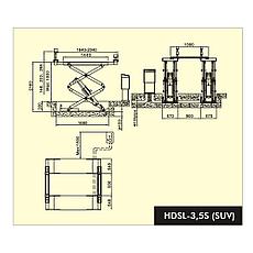 Ножничный подъёмник г/п 3.5 т Хорекс Авто HDSL-3.5S(SUV), фото 3