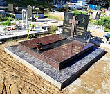 ДВОЙНОЕ НАДГРОБИЕ В ЕВРОПЕЙСКОМ СТИЛЕ С ДВУМЯ СТЕЛАМИ И КРЕСТОМ, фото 2