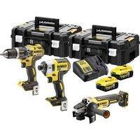 Наборы электроинструментов DeWalt DCK384P2T (шуруповерт, винтоверт, болгарка, 2 АКБ, кейс)
